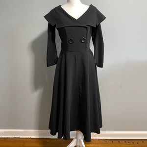 Bettie Page 1950’s Pinup Retro Black Swing Dress